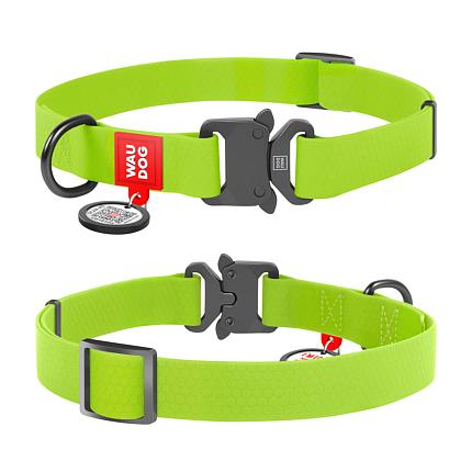 Нашийник для собак водостійкий WAUDOG Waterproof c QR паспортом, металева пряжка-фастекс купити KITIPES.COM.UA