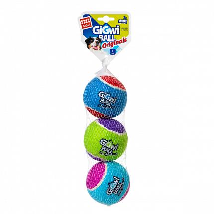Іграшка для собак Три м'ячі з пищалки GiGwi Ball, тенісних гума купити KITIPES.COM.UA