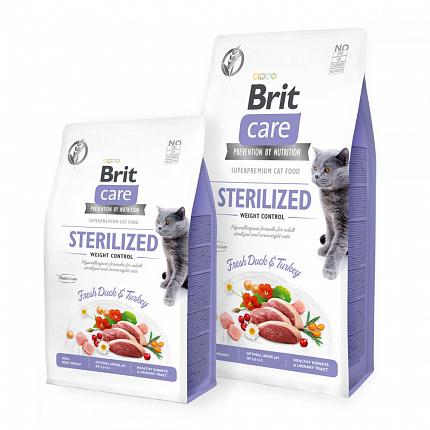 Brit Care Sterilized and Weight Control Cухий корм для стерилізованих котів купити KITIPES.COM.UA