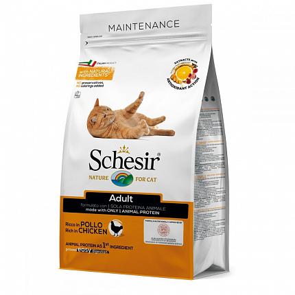 Schesir Adult Chicken Сухий монопротеїновий корм для котів з куркою купити KITIPES.COM.UA