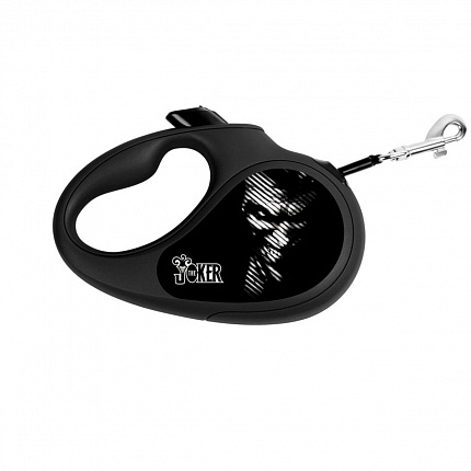 Повідець-рулетка для собак WAUDOG R-leash, малюнок "Джокер Чорний" на kitipes.com.ua