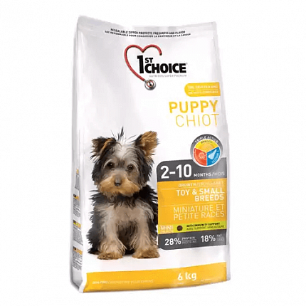 1st Choice (Фест Чойс) Сухий корм для цуценят міні та малих порід з куркою | Puppy Toy&Small breeds купити KITIPES.COM.UA