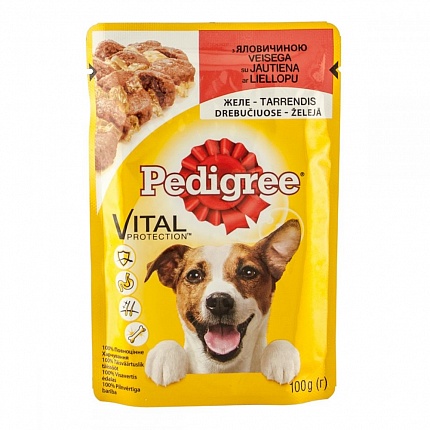 Pedigree (Педігрі) пауч Консерви для собак з яловичиною в желе на kitipes.com.ua