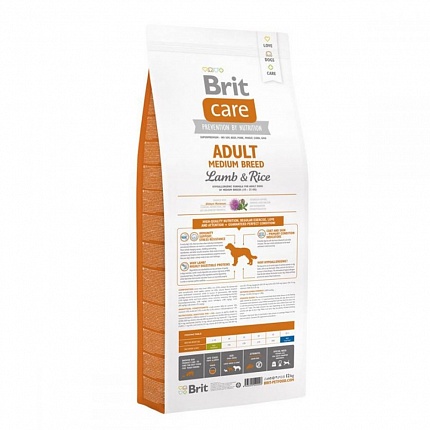 Brit Care Корм для собак середніх порід з ягням і рисом | Adult Medium Breed Lamb & Rice  на kitipes.com.ua