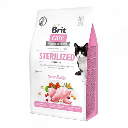 Brit Care Sterilized Sensitive Сухий корм для стерилізованих котів купити KITIPES.COM.UA