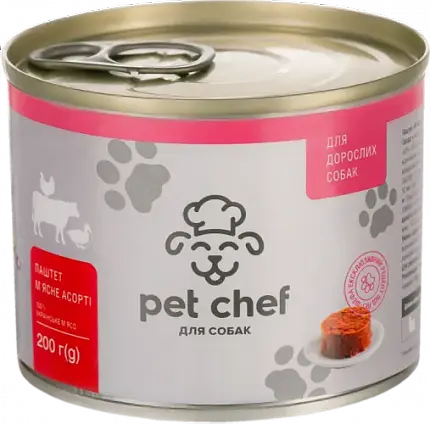 Pet Chef Консерви паштет для дорослих собак м'ясне асорті купити KITIPES.COM.UA