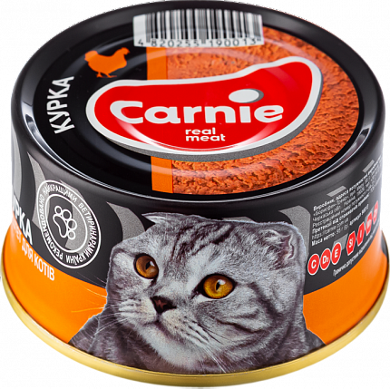 Carnie Консервований паштет для дорослих котів з куркою купити KITIPES.COM.UA