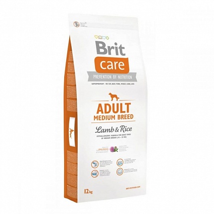 Brit Care Корм для собак середніх порід з ягням і рисом | Adult Medium Breed Lamb & Rice  на kitipes.com.ua