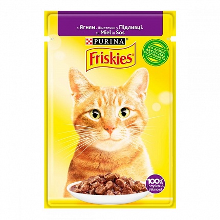 Friskies (Фріскіс) Консерви для кішок шматочки в підливі з ягням на kitipes.com.ua