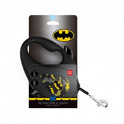 Повідець-рулетка для собак WAUDOG R-leash, малюнок "Бетмен Візерунок" на kitipes.com.ua