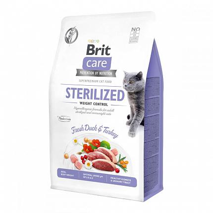 Brit Care Sterilized and Weight Control Cухий корм для стерилізованих котів купити KITIPES.COM.UA