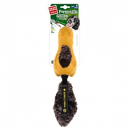 Іграшка для собак Білка з пищалкой що відключається, жовтий GiGwi Push to mute, 30 см купити KITIPES.COM.UA