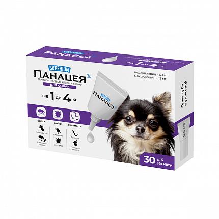 СУПЕРІУМ Панацея, протипаразитарні краплі на холку для собак від 1 до 4 кг купити KITIPES.COM.UA