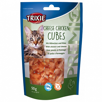 Trixie 42717 Premio Cheese Chicken Cubes Ласощі для котів з сиром та м'ясом птиці купити KITIPES.COM.UA