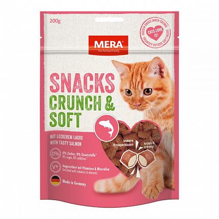 Mera Snacks Crunch & Soft Salmon Ласощі для котів снеки з лососем купити KITIPES.COM.UA