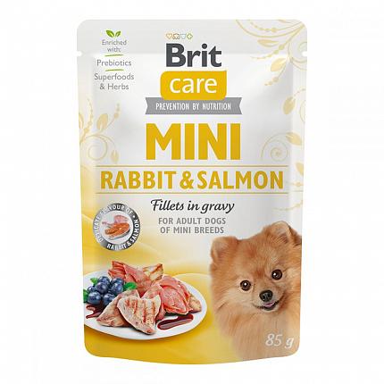 Brit Care Mini Rabbit & Salmon Консерви для собак малих порід з кроликом і лососем в соусі купити KITIPES.COM.UA