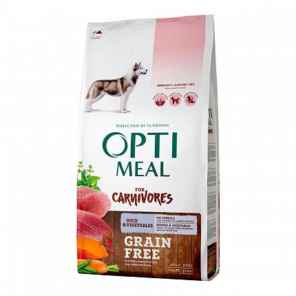 Optimeal for Carnivores Grain Free Сухий корм для собак качка і овочі купити KITIPES.COM.UA