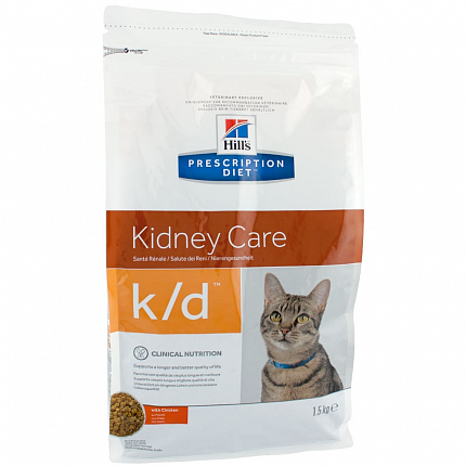 Hills PD Kidney Care k/d Лікувальний корм для котів з куркою купити KITIPES.COM.UA