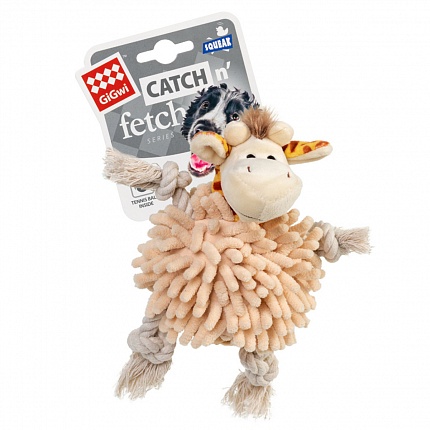 Іграшка для собак Жираф з тенісним м'ячем GiGwi Catch & fetch 20 см купити KITIPES.COM.UA