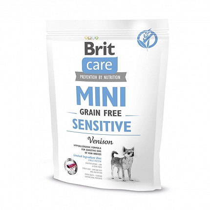 Brit Care Беззерновий сухий корм з олениною для собак малих порід | Mini Sensitive Venison  на kitipes.com.ua