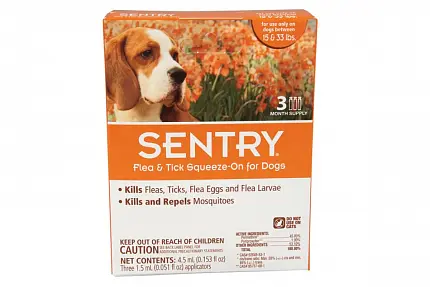 Краплі SENTRY 7-15 кг від бліх, кліщів і комарів для собак вагою від 7 до 15 кг, 1 піп. купити KITIPES.COM.UA