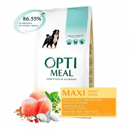 Optimeal (Оптіміл) Сухий корм для собак великих порід з куркою |  Maxi Adult Dog на kitipes.com.ua