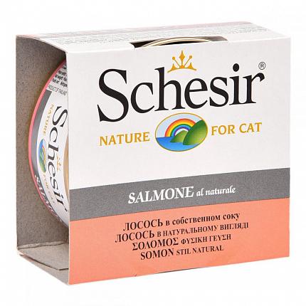 Schesir Cat Консерви для котів з лососем у власному соку купити KITIPES.COM.UA