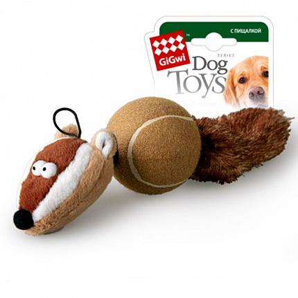 GiGwi Catch & Fetch Іграшка для собак борсук з 2-ма пищалками купити KITIPES.COM.UA