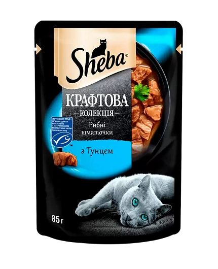 Sheba Craft Консерви для котів з тунцем в соусі купити KITIPES.COM.UA
