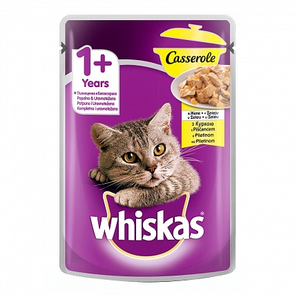 Whiskas Casserole Консерви для котів з куркою в желе купити KITIPES.COM.UA