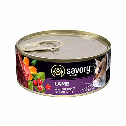 Savory Sterilized Lamb Консерви для стерилізованих котів з ягням купити KITIPES.COM.UA