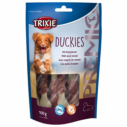 Trixie (Тріксі) Ласощі для собак кальцієва кісточка з філе качки | 31538 Premio Duckies  на kitipes.com.ua