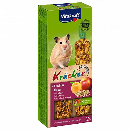 Vitakraft Kracker Ласощі для хом'яків фрукти та пластівці купити KITIPES.COM.UA
