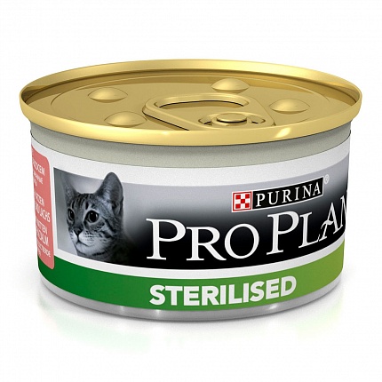 Консерви Pro Plan Sterilised для стерилізованих котів з тунцем і лососем купити KITIPES.COM.UA