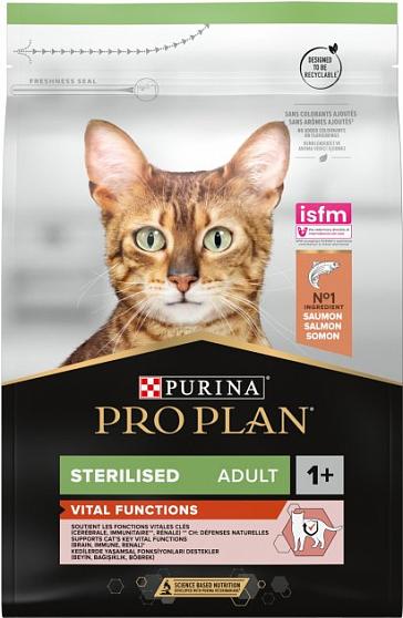 Корм Pro Plan Cat Adult Sterilised Vital Functions Salmon для кастрованих котів з лососем купити KITIPES.COM.UA