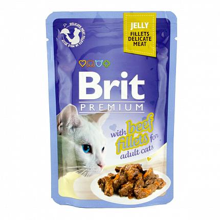 Brit Premium Консерви для котів яловичина в желе купити KITIPES.COM.UA