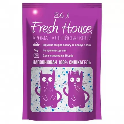 Fresh House Наповнювач силікагель для котячого туалету купити KITIPES.COM.UA