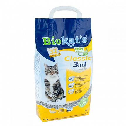 BioKat's Classic 3in1 Наповнювач грудкуючий для котячого туалету купити KITIPES.COM.UA