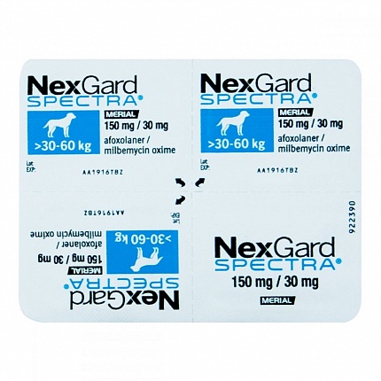NexGard Spectra 30 до 60 кг (Нексгард Cпектра) Таблетки від бліх і кліщів для собак вагою від 30 до 60 кг купити KITIPES.COM.UA