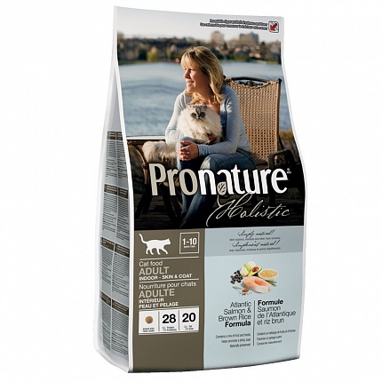 Pronature Adult Atlantic Salmon & Brown Rice Сухий корм для котів з лососем і рисом купити KITIPES.COM.UA