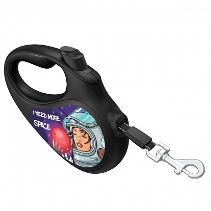 Повідець-рулетка для собак WAUDOG R-leash, малюнок "Більше космосу" купити KITIPES.COM.UA