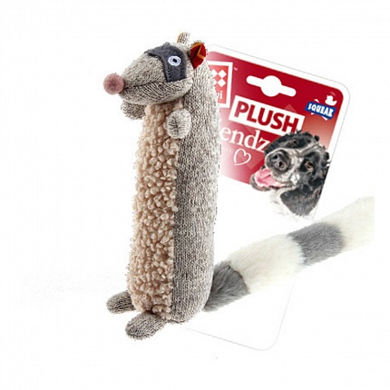 Іграшка для собак Єнот з пищалкою GiGwi Plush, текстиль 17 см купити KITIPES.COM.UA