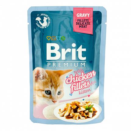 Brit Premium Консерви для кошенят шматочки курячого філе в соусі купити KITIPES.COM.UA