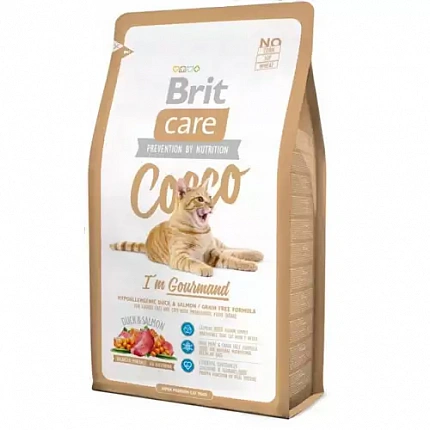 Brit Care Cocco Гіпоалергенний корм для котів з качкою і лососем купити KITIPES.COM.UA