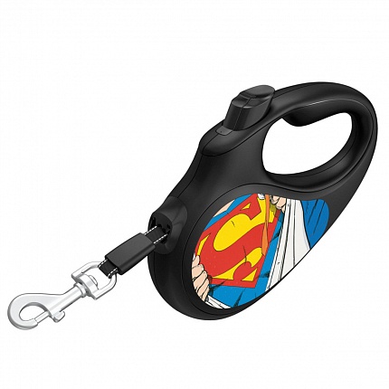 Повідець-рулетка для собак WAUDOG R-leash, малюнок "Супермен Герой" на kitipes.com.ua