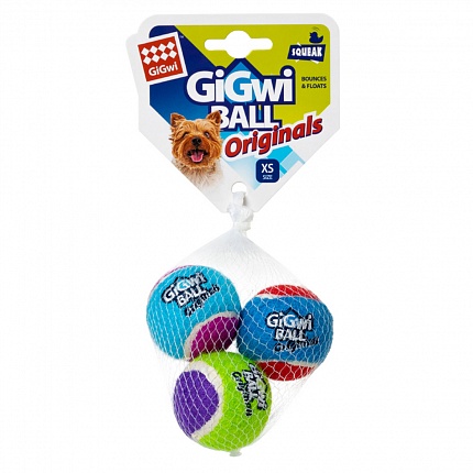 GiGwi Ball Іграшка для собак три м'ячі з пищалки купити KITIPES.COM.UA