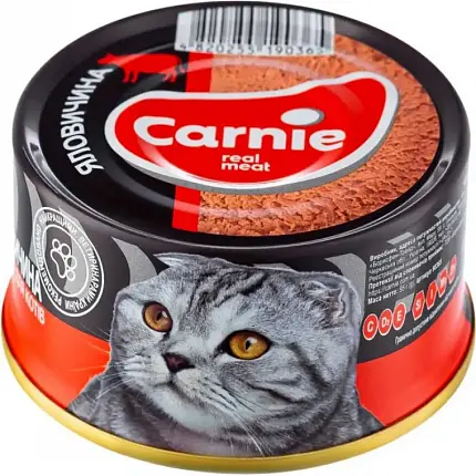 Carnie Консервований паштет для дорослих котів з яловичиною купити KITIPES.COM.UA
