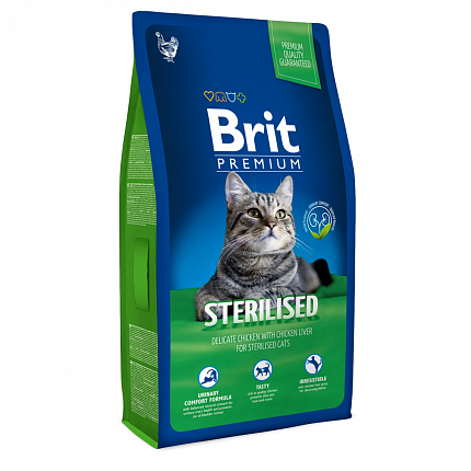 Brit Premium Sterilised Сухий корм для стерилізованих котів купити KITIPES.COM.UA