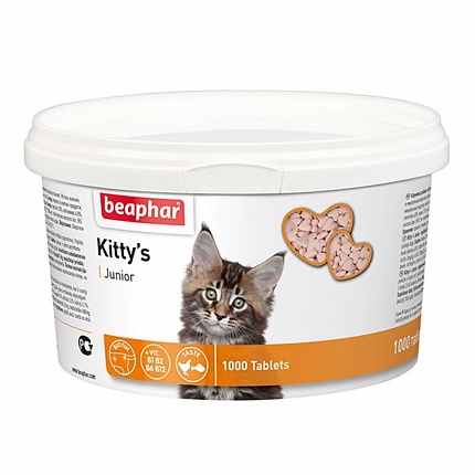 Beaphar Kittys Junior +Biotine Кормова добавка з біотином для кошенят купити KITIPES.COM.UA