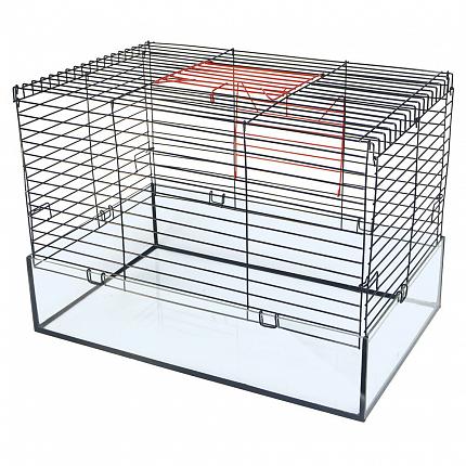 Клітка для гризунів Лорі "Кролик Glass-70", 70х50х39 см, цинк купити KITIPES.COM.UA